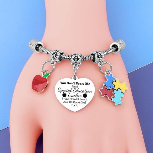 Special Education Teacher Appreciation Gifts for Women Friends Stainless Steel Bracelet Thank You Gift for Autism Teacher Appreciation Week Gift Special Education Teachers Gifts Christmas Birthday in Kuwait