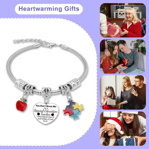 Special Education Teacher Appreciation Gifts for Women Friends Stainless Steel Bracelet Thank You Gift for Autism Teacher Appreciation Week Gift Special Education Teachers Gifts Christmas Birthday in Kuwait