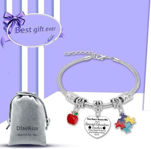 Special Education Teacher Appreciation Gifts for Women Friends Stainless Steel Bracelet Thank You Gift for Autism Teacher Appreciation Week Gift Special Education Teachers Gifts Christmas Birthday in Kuwait