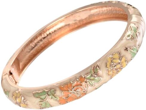 Women's Wrist Jewelry Traditional Classical Flower Pattern Vintage Cloisonne Bangle Bangle on Hand Openable in Kuwait