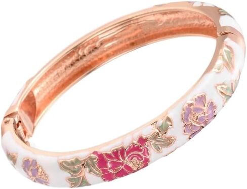 Women's Wrist Jewelry Traditional Classical Flower Pattern Vintage Cloisonne Bangle Bangle on Hand Openable in Kuwait