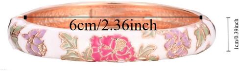 Women's Wrist Jewelry Traditional Classical Flower Pattern Vintage Cloisonne Bangle Bangle on Hand Openable in Kuwait