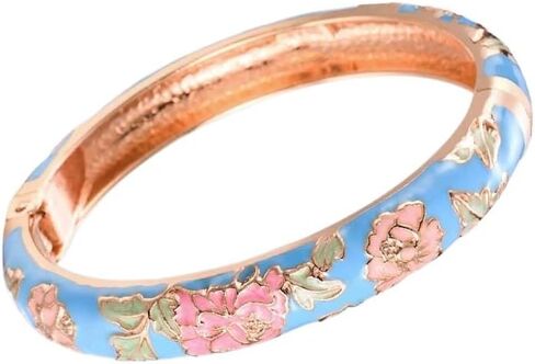 Women's Wrist Jewelry Traditional Classical Flower Pattern Vintage Cloisonne Bangle Bangle on Hand Openable in Kuwait