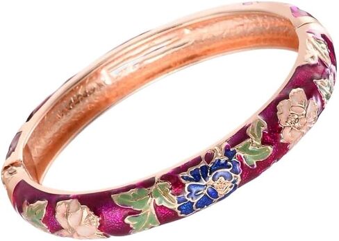 Women's Wrist Jewelry Traditional Classical Flower Pattern Vintage Cloisonne Bangle Bangle on Hand Openable in Kuwait