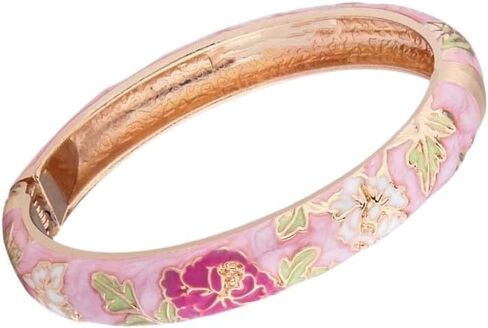 Women's Wrist Jewelry Traditional Classical Flower Pattern Vintage Cloisonne Bangle Bangle on Hand Openable in Kuwait