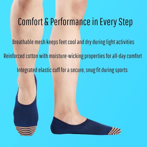 No Show Socks for Men 6 Pack,Non Slip Cotton Low Cut Short Socks for Sneaker Loafer Running in Saudi Arabia