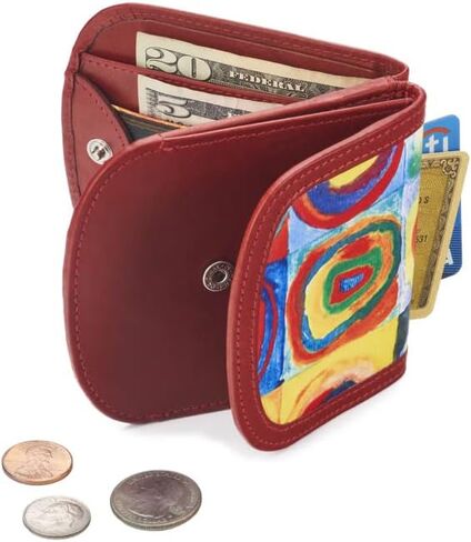 Taxi Wallet® TW04-KANDINSKY - Soft Leather - Compact, Front Pocket Folding Wallet - For Cards, Coins, Bills, ID (Men & Women) in Saudi Arabia