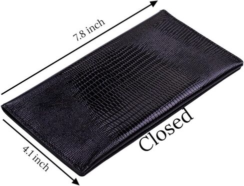 Genuine leather banknote wallet Travel black lizard (leather, durable stitching, folds in half, holds 4 cards, coin pocket, flat banknote compartment) in Saudi Arabia