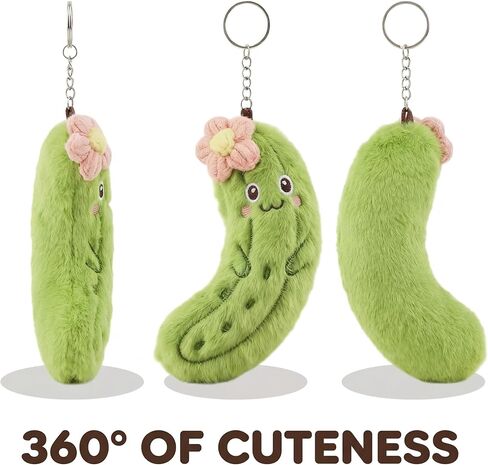 Aoekaff Funny Plush Pickle Keychain Soft Cucumber Charm for Adults Quirky Desk Pet Stress Relief Fidget Unique Novelty Gift for Coworkers Friends & Pickle Lovers in Kuwait