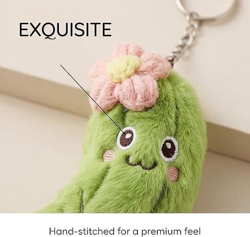 Aoekaff Funny Plush Pickle Keychain Soft Cucumber Charm for Adults Quirky Desk Pet Stress Relief Fidget Unique Novelty Gift for Coworkers Friends & Pickle Lovers in Kuwait