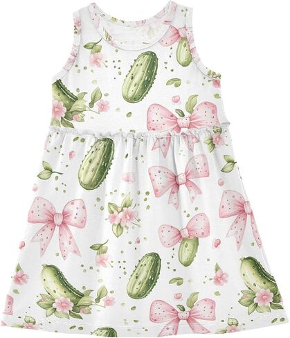 Dussdil Summer Girls Dresses for Girl Toddler Casual Beach Cotton Sleeveless Dress in Kuwait