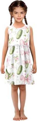 Dussdil Summer Girls Dresses for Girl Toddler Casual Beach Cotton Sleeveless Dress in Kuwait
