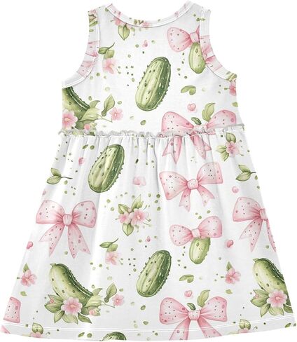 Dussdil Summer Girls Dresses for Girl Toddler Casual Beach Cotton Sleeveless Dress in Kuwait