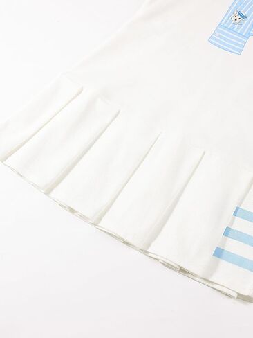 Girls Tennis Dress Dog Print Short Sleeve Polo Dress Summer Pleated School Uniform Dress for Teens 5-15Y in Saudi Arabia