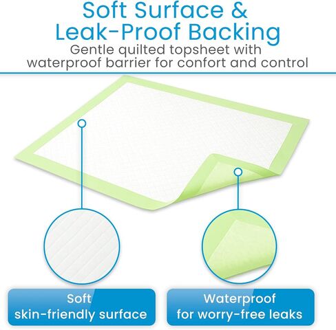 Sures Disposable Bed Pads for Adults - (17" x 24", 100 Count) - Incontinence Underpads with Superior Absorbency - Pee Pad for Elderly - Furniture & Surface Protection in Saudi Arabia