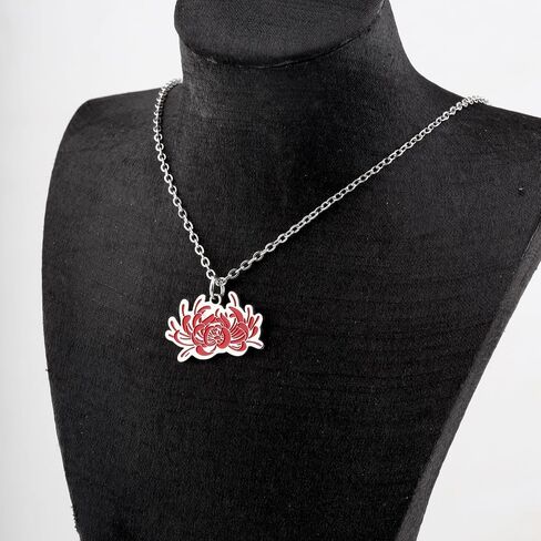 WUSUANED Red Flowering Necklace Herb Jewelry Re d Spider Lily Gift Flower Lover Gift in Kuwait