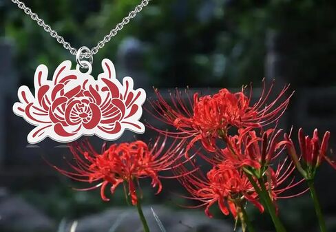 WUSUANED Red Flowering Necklace Herb Jewelry Re d Spider Lily Gift Flower Lover Gift in Kuwait