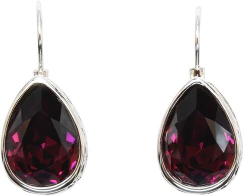 Faship Gorgeous Teardrop Rhinestone Crystal Dangling Hoop Earrings in Kuwait