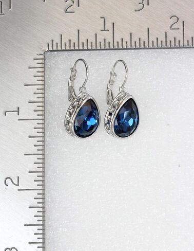 Faship Gorgeous Teardrop Rhinestone Crystal Dangling Hoop Earrings in Kuwait