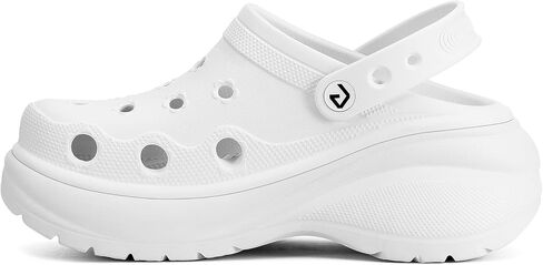 GOTO Women's Platform Clogs, 2.36" Wedge Heel, Lightweight Cushioned Comfort Shoes, Non-Slip Anti-Roll Support, True to Size Runs Large, for Walking Beach Daily Wear, Size Up One Size Recommended in Saudi Arabia