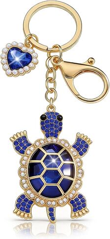 Sea Turtle Keychain for Women Rhinestone Heart Turtle Bag Charm Beach Ocean Purse Accessory Gift for Mom Wife Friends in Kuwait