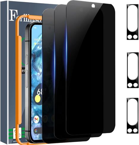 Ferilinso 4 Pack Privacy Screen Protector for Google Pixel 8 Pro with 4 Pack Tempered Glass Camera Lens Protector Phone Case Friendly Accessories Protector de Pantalla for Google Pixel 8 Pro in Kuwait