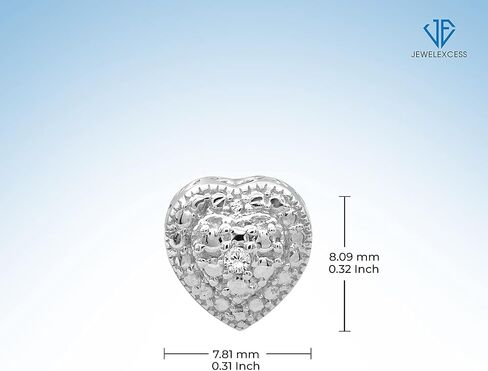 JEWELEXCESS 3-Piece White Diamond Sterling Silver Earrings Set, Sterling Silver Necklace, Sterling Silver Rings – Heart Shaped Jewelry – Jewelry Sets for Women – Birthday Gifts in Saudi Arabia