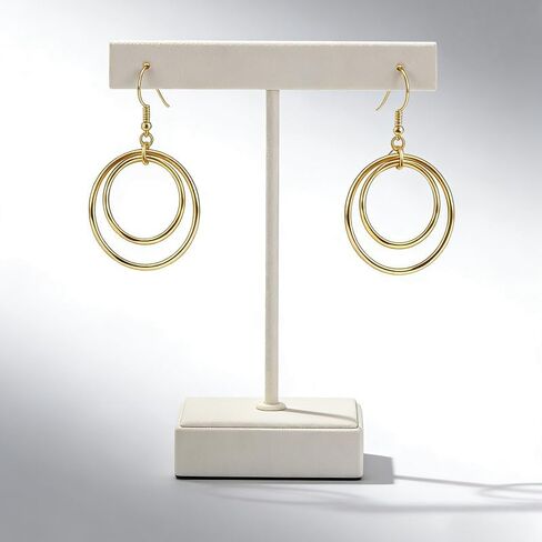 Women's Gold Interlocking Circle Necklace & Hoop Earrings Set | Modern Geometric Statement Jewelry for Women | Adjustable Cuban Chain Choker in Saudi Arabia