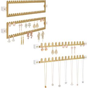 2 Pack Metal Necklace Holder and Earring Organizer Earring and Necklace Display Storage, Space-saving Jewelry Organizer in Saudi Arabia