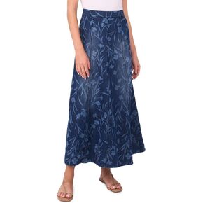 1.State Women's Floral Seamed Maxi Denim Skirt in Saudi Arabia