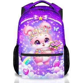 Girls Unicorn Backpack, 17 Inch Kids Rainbow Bookbag | Water-Resistant Polyester Kindergarten School Bag with Multiple Organizer Pockets in Saudi Arabia