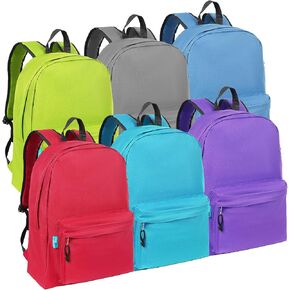 Bulk Backpacks Set of 6 for School & Travel - 18.1" Durable 600D Polyester Multi-Color Bookbag Assortment - Fits 15.6 Inch Laptop - High, Middle School & Elementary Student Packs in Saudi Arabia