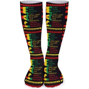 I Am Black History Month Socks Crew Socks Athletic Casual Running Sports Stocking 16 Inches in Saudi Arabia