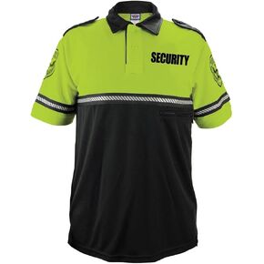 RYNO GEAR Security and Patch Two Tone Bike Patrol Polo Shirt with Zipper Pocket and Reflective Hash Stripes in Saudi Arabia