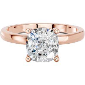 IGI Certified 1 Carat to 5 Carat F/VS Cushion Cut Lab Grown Diamond Solitaire Engagement Rings for Women, Made in Solid Gold in Saudi Arabia