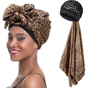 Wrap Cap Hair Net for Silk Press, 2 in 1 Silk Press Wrap Satin Scarf Hair Net for Sleeping Curly Hair Care in Saudi Arabia