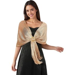 CHUNG Women Shawls Sparkling Metallic Wraps with Tassel 78″x17 Formal for Evening Dresses Party Wedding in Kuwait