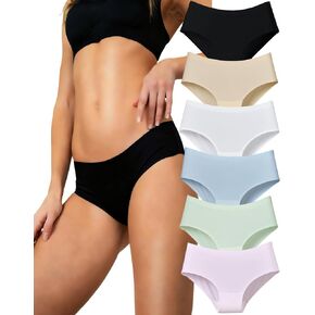 JINGRULIU 6 Pack Womens Underwear Seamless Hipster Panties Full Coverage No Show Underwear Invisible Briefs in Saudi Arabia