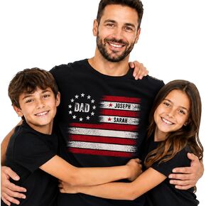 Personalized Papa Shirt for Dad & Grandpa, Custom Kids Names American Flag T Shirt, for Dad, Daddy Birthday Gift for Him, Matching Family Shirt, Custom Father Shirt in Saudi Arabia
