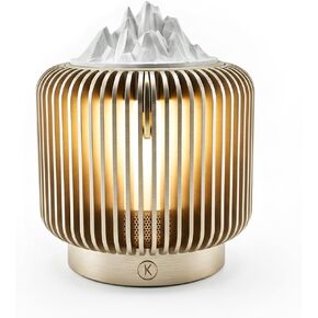 Masdio Bluetooth Speaker & Aroma Diffuser Night Light, Rotating Mountain Aroma Diffuser, Candlelight Mode, Stepless Dimming, 14H Battery, Lantern-Inspired Metal Design for Bedroom in Saudi Arabia