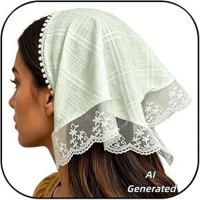 Lace Head Scarf for Women Hair Head Bandana Rustic Lace Head Scarf Covering Jewelry Summer Country Hairstyles Accessory in Saudi Arabia