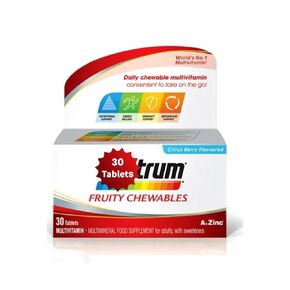 Fruity Chewables Multivitamin & Minerals Tablets - 30 Tablet | Citrus Berry Flavoured | vitamin C, D, and Zinc in Kuwait