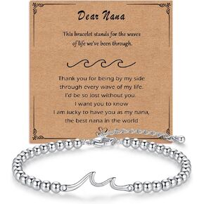 Wave Cross Bracelets for Women, Green Beaded Bracelets for Women, Trendy Encouragement Jewelry Birthday Christian Baptism Easter Gifts for Mom Friend Daughter Sister Nana in Saudi Arabia