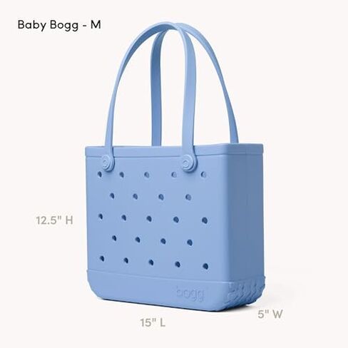 BOGG BAG Medium Tote (Carolina on My Mind) + Bevy (For Shore White) - 15in L x 5in W x 12.5in H - Beach, Pool, Boat, Sports - All Purpose EVA - Lightweight, Washable, Durable in Saudi Arabia