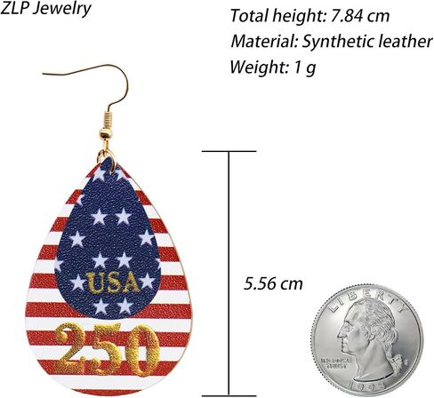 250th Anniversary USA Earrings for Women, Patriotic American Flag Teardrop Dangle Earrings, 4th of July Earrings, Red White and Blue Patriotic Jewelry, America 250 Celebration Accessories Gift in Saudi Arabia
