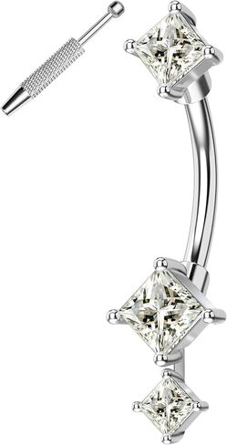 Minimalist Rook Earrings Square Zirconium 8MM Silver Rook Piercing Jewelry Stainless Steel 16G Belly Button Ring Dainty Eyebrow Rings in Kuwait