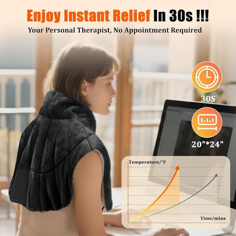 Weighted Heating Pad for Neck and Shoulders and Back,30s Fast Heat, 6X Deeper Pain Relief,160℉ Max Temp, 8 Heat Settings & 4H Auto Off,Memory Function, 24"X20" Extra Large,Birthday Gifts for Women Men in Saudi Arabia