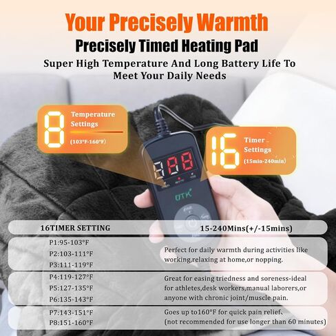 Weighted Heating Pad for Neck and Shoulders and Back,30s Fast Heat, 6X Deeper Pain Relief,160℉ Max Temp, 8 Heat Settings & 4H Auto Off,Memory Function, 24"X20" Extra Large,Birthday Gifts for Women Men in Saudi Arabia