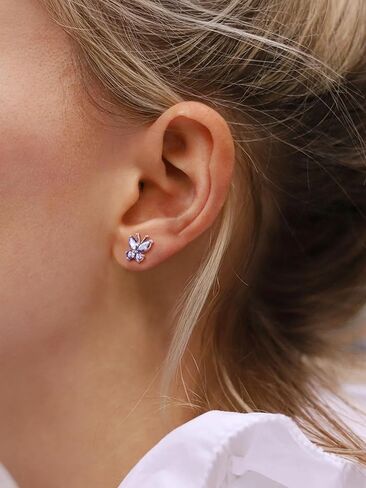 ChicSilver 925 Sterling Silver Bow/Butterfly Earrings for Women Hypoallergenic Birthstone Earrings Dainty Bow/Butterfly Jewelry Gift for Women in Kuwait