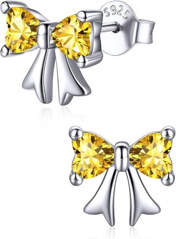 ChicSilver 925 Sterling Silver Bow/Butterfly Earrings for Women Hypoallergenic Birthstone Earrings Dainty Bow/Butterfly Jewelry Gift for Women in Kuwait